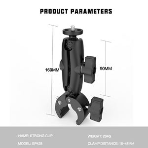 Vente chaude tampons antidérapants intégrés 90MM <span class=keywords><strong>pince</strong></span> forte <span class=keywords><strong>pince</strong></span> fixe moto équitation tir pour <span class=keywords><strong>Gopro</strong></span> Insta360 - Product Image 4