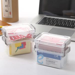 Transparent Plastic Storage Box Stackable With Lid For Jewelry Cosmetics Pills Food Container Rectangle Solid Color - Product Image 3