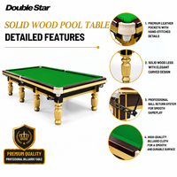 Table de billard de tournoi 12 pieds en bois massif avec plateau en ardoise ultra-épaisse de 45 mm, kit d'accessoires clé en main, table de billard commerciale