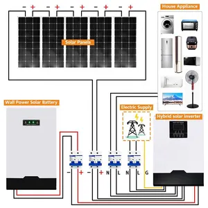 Off Grid Hybrid System Solar Kit 5kW 10kW 12kW 15kW 18kW 20kW 25kW 30kW Halb zellen Perc Solar panel Tier 1 Solarpanels ystem