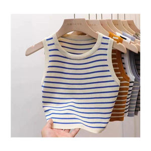 Summer Breathable Knitted Women's Tank <b>Tops</b> <b>Camisole</b> Vest Solid Crop <b>Tops</b> - Product Image 6