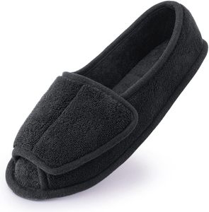 Pantuflas para Mujer Diabéticas/Con Artritis y Edema, Cierre Ajustable, Espuma Viscoelástica, Punta Abierta, Extra Anchas - Product Image 2