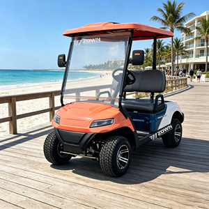 Voiturette de golf électrique standard ZOWN 2 places avec toit pare-vent, alimentée par batterie, mini véhicule de tourisme pour usage domestique - Product Image 1
