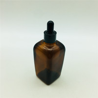 Bouteille compte-gouttes en verre, de forme carrée, rose, 100g, 100ml, pour essence et crème