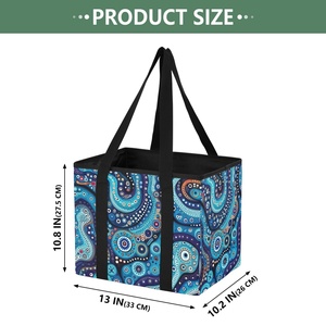 Australian Aboriginal Art Heavy Duty Foldable Custom Design <b>Collapsible</b> <b>Storage</b> Totes Utility Grocery Shopping Box Bag - Product Image 2
