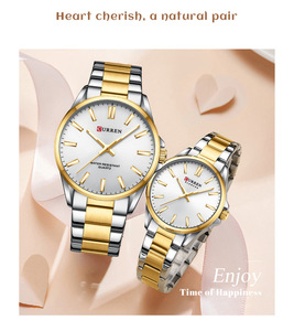 Reloj de Cuarzo CURREN 9090 para Parejas, Reloj de Pulsera de Acero para Hombre, Elegante Reloj de Negocios para Mujer, Regalo para el Día de San Valentín - Product Image 6