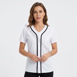 Maillot de baseball personnalisé noir pour femme, manches courtes, boutonné sur le devant, anti-humidité, ajusté, uniforme de softball - Product Image 5