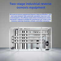 Machine de traitement d'eau en acier inoxydable 4T/H, filtration à membrane RO double étage, garantie 1 an pour traitement d'eau ultra-pure, électronique