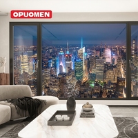 Ventana Corredera para Balcón Opuomen, de Aluminio, Doble Acristalamiento, Impermeable, Resistente al Viento, Tamaño Personalizado, OEM