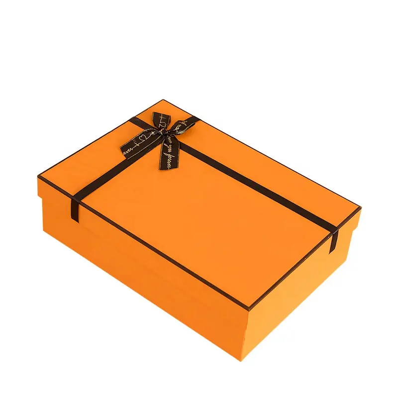 In Voorraad Fabrikant Custom Luxe Oranje Papier Opvouwbare Magnetische Geschenkdoos Bruiloft Verjaardag Geboren Verpakking Geschenkdoos Groot