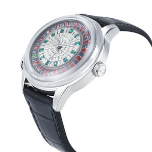 Montre mécanique automatique de luxe unisexe, mouvement Seagull personnalisé avec diamants, disque de <span class=keywords><strong>roulette</strong></span> de jeu, cuir, réserve de marche, 41 mm - Product Image 2