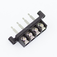 Borne de connexion à vis pour amplificateur de voiture, prise d'alimentation biseautée 4P en alliage de zinc transparent plaqué or, 60V