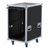 Prêt à expédier, rack de vol en aluminium, porte coulissante supérieure, console 19 pouces, 12U 14U 16U, rack de route audio avec roulettes
