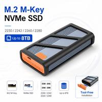 علبة تخزين M.2 NVMe SSD بتقنية Thunderbolt 3/USB4، سرعة 40 جيجابت في الثانية، PCIe Gen4x4، بدون أدوات، سعة قصوى 8 تيرابايت، هيكل من الألومنيوم