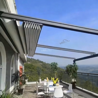 Auvent en aluminium, protection solaire, bioclimatique, extérieur, imperméable, motorisé, pergola rétractable pour villa, terrasse, jardin, revêtement PVC