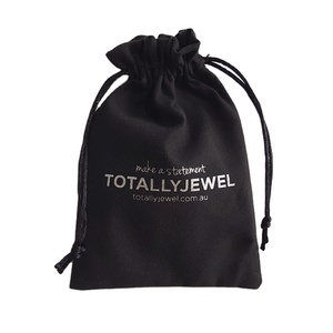 Tùy Chỉnh Chất Lượng Cao Da Lộn Đồ Trang Sức Pouch Màu Đen Nhỏ Nhung Dây Kéo Bao Bì Túi Vòng Đeo Tay Đồ Trang Sức Túi - Product Image 1