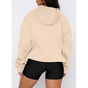 Sweat à capuche oversize imprimé en molleton pour femme, écoresponsable, avec masque pour les yeux intégré, poches avant, automne, 100% coton, 300 g/m² - Product Image 2