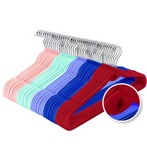 Multi-Color Premium Velvet <strong>Hangers</strong> with <strong>Mini</strong> Hooks Non Slip Space Saving Cascading Clothes <strong>Hangers</strong> - Product Image 1