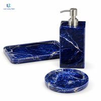 Plateau en pierre bleue Sodalite Luca |   Plateau à Bijoux en Marbre Poli Naturel Décoratif pour la Maison et le Bureau, Cadeau Personnalisé sur Mesure