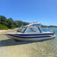 Kinocean Bateau de pêche en aluminium à cabine entièrement soudée Nouveau design 19ft 20ft 21ft 22ft 23ft Moteur hors-bord à vendre