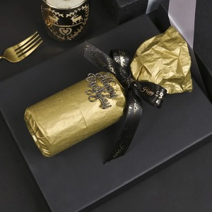 Custom Special Gift Polyester Satin <b>Ribbon</b> Spool Black <b>Silver</b> 4cm Width Gold Stamp Luxury Decorative Bow Wedding Birthday Gift - Product Image 4