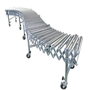 Manuelle Schwerkraft Flexible erweiterbare Rollenförderer-Transports ysteme Edelstahl-Rollenriemen-LKW-Entladen - Product Image 4