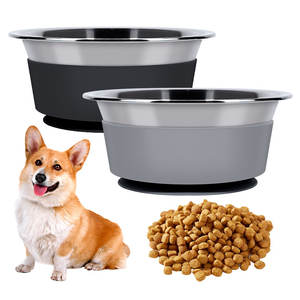 Fornecedor de Produtos para Animais de Estimação Tigela de Água para Cães em Aço Inoxidável com Base de Sucção de Silicone Grande e Antiderrapante 1L 1.8L - Product Image 3