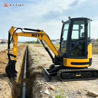 Mini-excavatrice de 3,5 tonnes avec chenilles rétractables, certifiée CE, accessoires en option, mini-excavatrice personnalisée