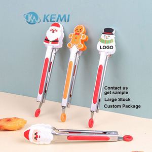 Multifunctional Christmas Cartoon Kitchen Food <b>Clip</b> Durable Anti-Skid BPA-Free Silicone Meat Steak Cooking Tong for Barbecue - Product Image 1