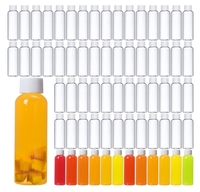 2oz pour mini bouteilles de jus en plastique transparent avec couvercle à vis Petit conteneur de liquide vide et réutilisable Sans danger pour les boissons gazeuses énergisantes Whisky