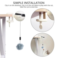 Jouet robot électrique interactif pour animaux de compagnie d'intérieur pour chats et chiens, balle en peluche durable, jouet à fixation par pince à cordon réglable