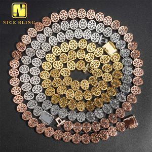 סגלגל חתוך סילובל חתוך את שרשרת הסוכר קובוט שרשרת זהב 18 קארט מצופה זהב סלע היפ הופ רוק 5a + cz - Product Image 6