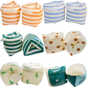 Anello gonfiabile stile retrò fascia da braccio anelli galleggianti bracciali a doppio airbag per bambini e adulti - Product Image 1