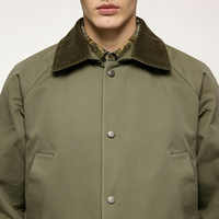 Veste personnalisée à col en velours côtelé batik fin pour hommes veste de travail imperméable à l'huile à motif de cire Service OEM disponible