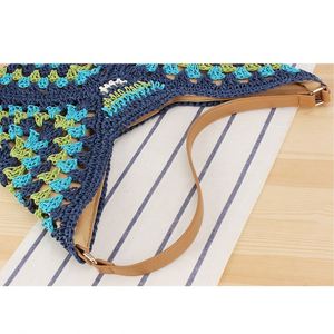 Sac à main d'été en paille pour femme, grand sac fourre-tout tissé tendance pour les vacances - Product Image 6