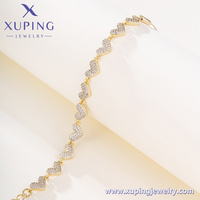 X001249726 XUPING Bracelet pour femme en cuivre écologique plaqué or 14 carats, forme cœur simple, bijoux de mode, vente en gros