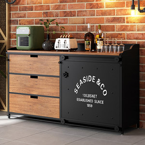 Aparador de Estilo Americano para Entrada, Mueble de Almacenamiento de Hierro de Estilo Industrial Vintage, Estación de Preparación y Barra de Café/Té - Product Image 4