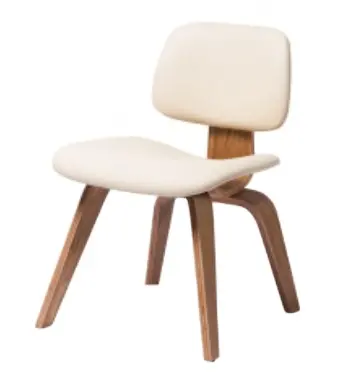 Silla elegante Lcw para sala de estar de oficina en casa, silla de salón de madera contrachapada moldeada personalizada con tapicería de cuero opcional de alta calidad