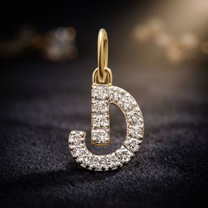 18K <b>Solid</b> <b>Gold</b> Diamond Letter J <b>Pendant</b> Luxury Unisex Necklace Charm - Product Image 3