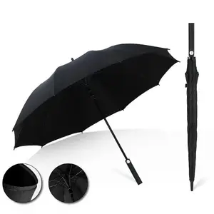Parapluie de golf de voyage en nylon semi-automatique imperméable coupe-vent avec logo personnalisé publicitaire pour la promotion