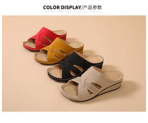 <span class=keywords><strong>Sandali</strong></span> <span class=keywords><strong>Estivi</strong></span> da Donna con Zeppa Premium <span class=keywords><strong>Ortopedici</strong></span> Punta Aperta Vintage Antiscivolo in Pelle PU Casual Scarpe Retro con Piattaforma - Product Image 2