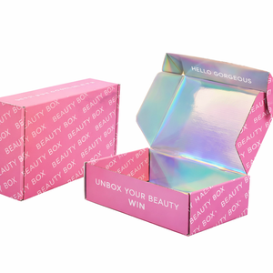 Boîte d'emballage cosmétique personnalisée en matériaux recyclés écologiques de qualité supérieure, boîte de colisage en carton ondulé pour les soins de la peau, effet holographique - Product Image 3