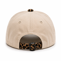 OEM/ODM Amerikaanse brede luipaardprint grote pet kleine hoed met geborduurde gezichtsletters retro sportieve baseballcap gouden koperen gesp