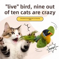 Mainan Kucing Boneka untuk Menghilangkan Kebosanan Tongkat Penggoda Berayun Tahan Gigitan Desain Berbentuk Burung yang Mirip Asli