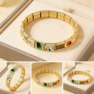 Gold Color Butterfly <b>Dog</b> Monkey Dragonfly Cat Link Fit 9mm Stainless Steel Italian Charms Bracelet Jewelry Making DIY Women Man - Product Image 2