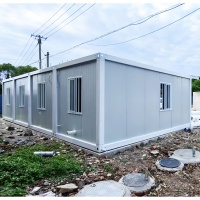 Maison conteneur d'emballage plat de luxe Maison préfabriquée mini conteneur pliable avec structure légère en acier