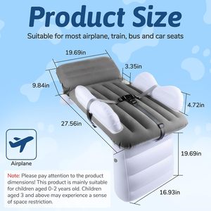 Inflatable Toddler Airplane <b>Bed</b> <b>Portable</b> Travel Airplane Footrest <b>Bed</b> with Safety Belt - Product Image 6
