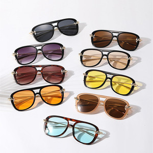 Custom Logo 2025 <b>Retro</b> Double Bridges Metal Punk Full Rim <b>Sunglasses</b> with % UV Protection Pilot Square for <b>Men</b> Women - Product Image 4