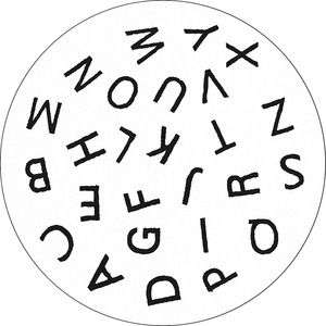 Tapis de salon rond Idan, épaisseur 1 cm, motif jeu de mots, tapis de sol doux en fausse laine pour chambre, bureau, ou zone canapé - Product Image 5