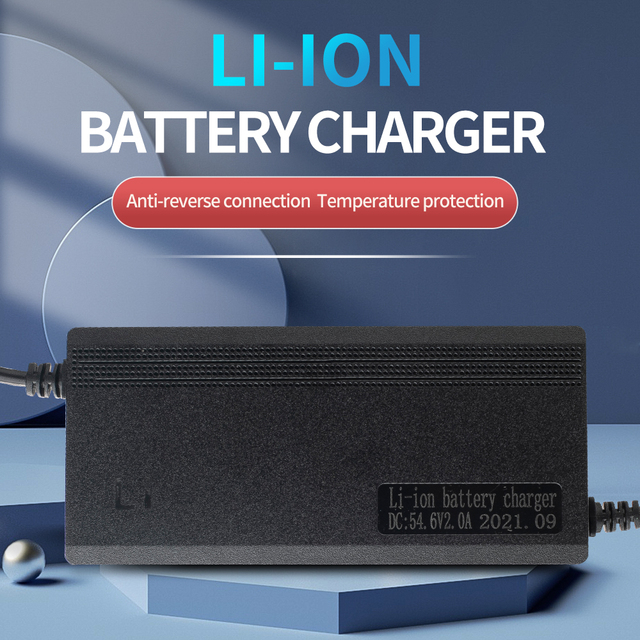 Portable 12V-72V 2A-10A AC EU Plug-In Golf Cart Lifepo4 Rechargeable Lithium Ion Battery Charger 220V Input